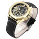 New Hollow Automatic Mens Leather Belt Waterproof Mechanical Watch - EX-STOCK Canada