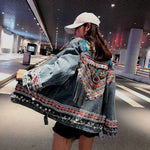 Heavy Industry Flower Embroidery Beaded Sequins Retro Fashion Long-sleeved Denim Jacket Women EX-STOCK Canada 