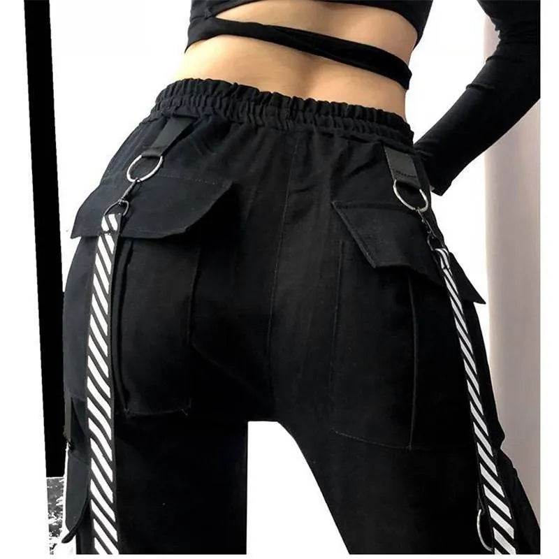 Streetwear Cargo Pants for Women black Jogger Trousers - EX-STOCK Canada
