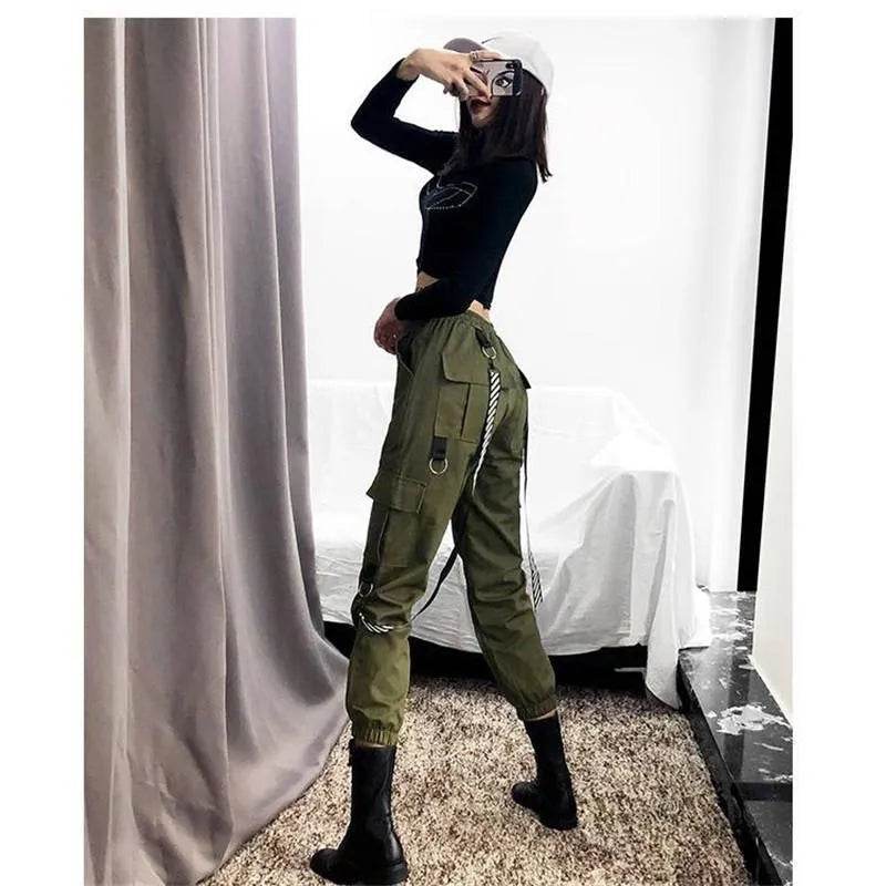 Streetwear Cargo Pants for Women black Jogger Trousers - EX-STOCK Canada