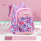 Pink backpack with heart pattern on a pink background