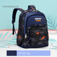 Backpack with dinosaur pattern on a light blue background