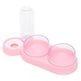 Automatic Pet Feeder Bowl with Water Fountain – Double Bowl for Cats & Dogs pink