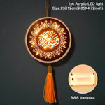 EID Mubarak Moon Star Eid Mubarak Garland LED Curtain String - EX-STOCK Canada