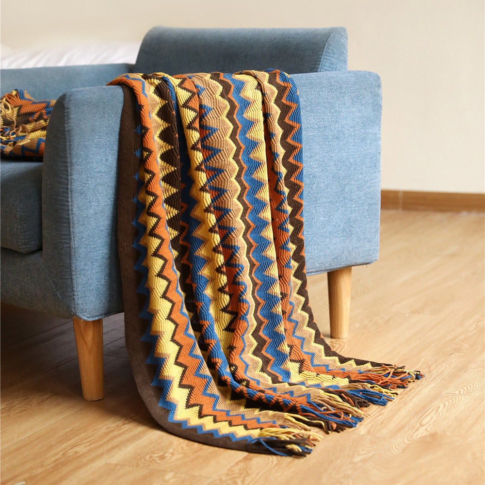 Bohemian Sofa Blanket Cross Border Knitting Blanket Office Nap Blanket Air Conditioning Blanket EX-STOCK Canada 