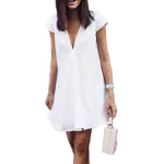 Women Casual summer day dresses V Neck summer mini dress - EX-STOCK Canada