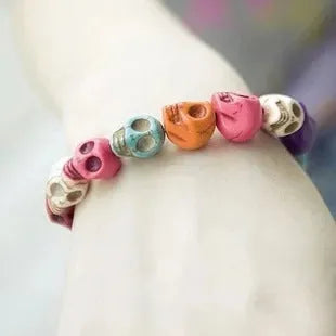 Jewelry Bracelet Synthetic Turquoise Skull beaded Bracelet - EX-STOCK CANADA