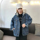 Casual Plain Oversized Hoodie Denim Jacket Unisex - EX-STOCK CANADA