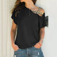 Women Skew Neck Summer Irregular Criss Cross Short Sleeves Sexy Off Shoulder Solid Tops Blusa Femme One Shoulder  Blouse - EX-STOCK CANADA