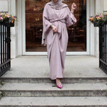 Fashion Plain Abaya dress for ArabMiddle East Dubai Arab Turkey Women Ramadan Eid Jalabiya for Women - EX-STOCK Canada