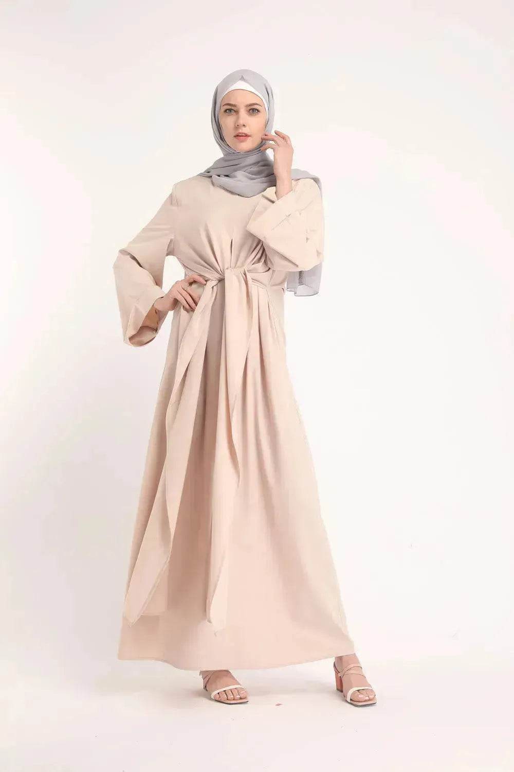 Fashion Plain Abaya dress for ArabMiddle East Dubai Arab Turkey Women Ramadan Eid Jalabiya for Women - EX-STOCK Canada