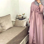 Fashion Plain Abaya dress for ArabMiddle East Dubai Arab Turkey Women Ramadan Eid Jalabiya for Women - EX-STOCK Canada