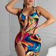 Adogirl Summer Hollow Out Halter Dress Sexy Backless Women Multicolor Evening Party Club Beach Wear Skinny Mini Dresses Vestido - EX-STOCK CANADA