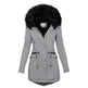 Women's Plush Hooded Parkas Winter Warm Thick  Zip-up Jackets Casual Mid-length Solid Buckle Pockets Coat Outerwear Clothing EX-STOCK Canada 