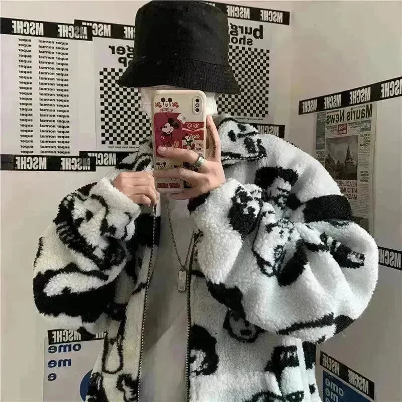 New Autumn Winter  Casual White Zip up Plush Cardigan Sweater Unisex - EX-STOCK CANADA