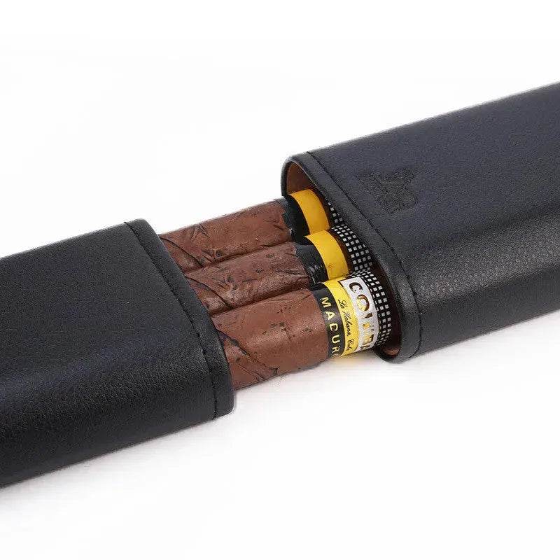 Portable Travel 3 Pack Humidifying Leather Cigar Case - EX-STOCK Canada