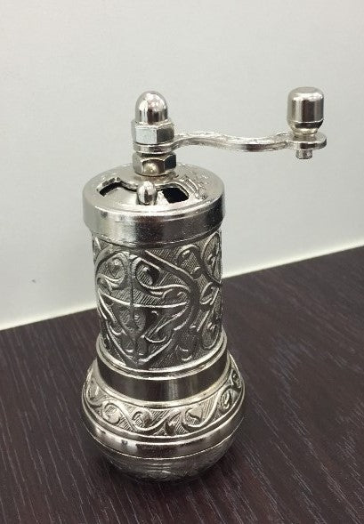 Moulin à café manuel turc, amovible et facile à nettoyer, manivelle, style extérieur, argent