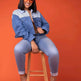 Casual Women Single Breasted Lapel Oversized Crop Denim Jacket - EX-STOCK CANADA