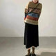 New Trendy Winter Woolen Knitted Jacquard Pullover sweater for women - EX-STOCK CANADA