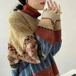 New Trendy Winter Woolen Knitted Jacquard Pullover sweater for women - EX-STOCK CANADA