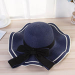 Summer Sun Hat Women Straw Hats Sunshade Panama Hat Fashion Bow Beach Hat Foldable Travel Caps - EX-STOCK Canada