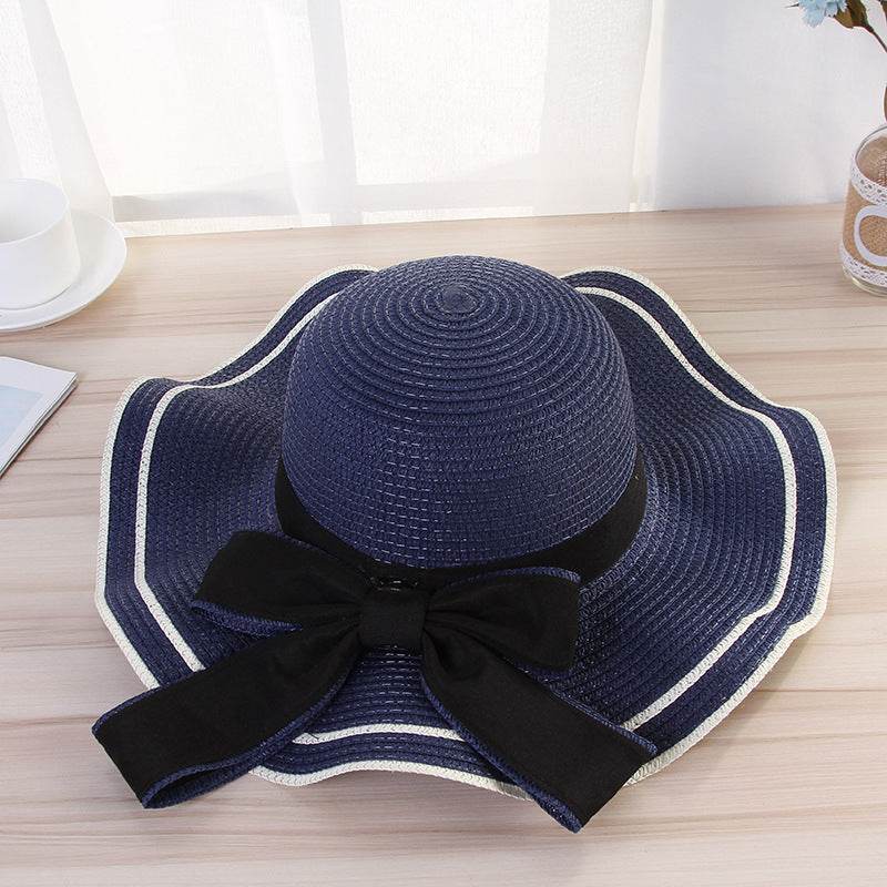 Summer Sun Hat Women Straw Hats Sunshade Panama Hat Fashion Bow Beach Hat Foldable Travel Caps - EX-STOCK Canada
