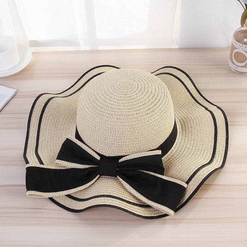 Summer Sun Hat Women Straw Hats Sunshade Panama Hat Fashion Bow Beach Hat Foldable Travel Caps - EX-STOCK Canada