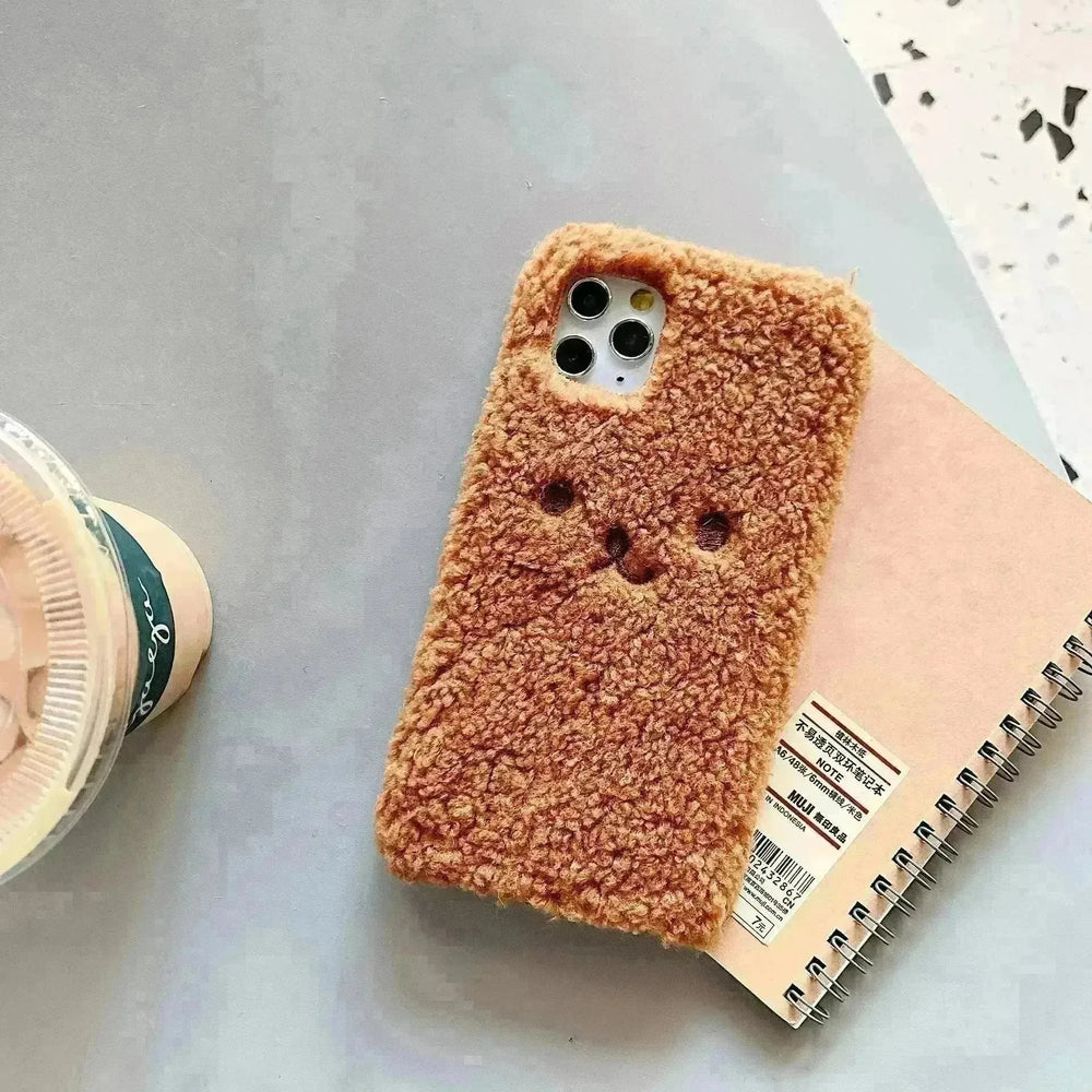Embroidery Plush Cartoon Bear Phone Case - EX-STOCK CANADA