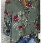 5XL Plus Size Summer Tops Women Blouses Long Sleeve Print Stand Collar Button Blouse Pullover Womens Clothing Blusa - EX-STOCK Canada