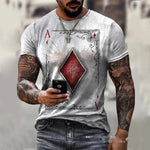 Playing Card Printing Men's T-Shirt Top - EX-STOCK CANADA