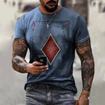 Playing Card Printing Men's T-Shirt Top - EX-STOCK CANADA