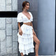 2pcs Summer White Vacation Resort Beach Outfit set summer fashion - EX-STOCK Canada