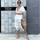 2pcs Summer White Vacation Resort Beach Outfit set summer fashion - EX-STOCK Canada