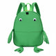 Green frog-shaped backpack on a white background