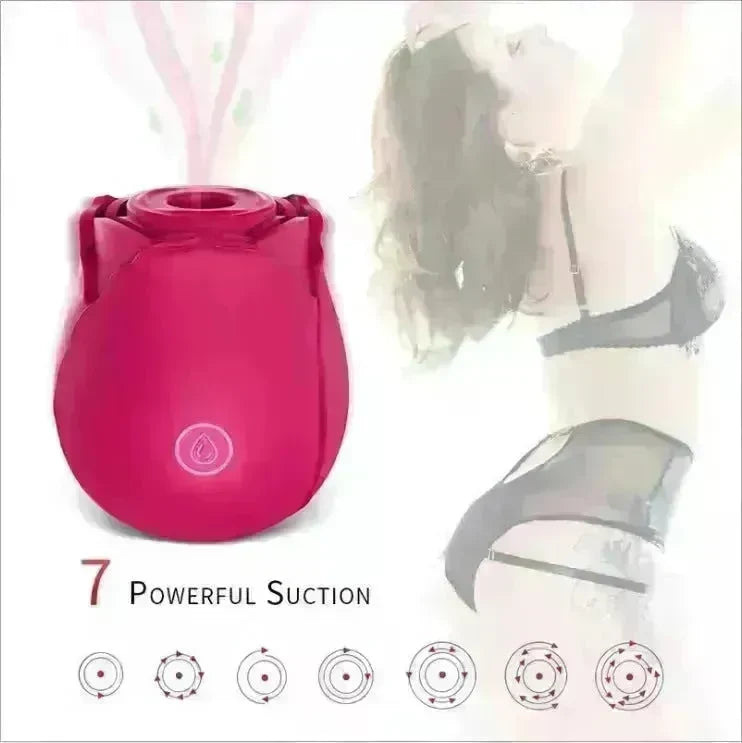 Rose Sec Sucking Tongue Licking Vibrating Toy Rose Toy for Women - EX-STOCK CANADA