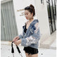 Denim Short Jacket Women Trendy Fashion Casual Lace Stitching Loose Sun Protection Clothing EX-STOCK Canada 