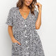 Casual Summer dresses Women Spring Mini short sleeve button down dot printed loose Dress - EX-STOCK Canada