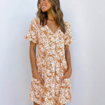 Casual Summer dresses Women Spring Mini short sleeve button down dot printed loose Dress - EX-STOCK Canada