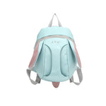 Light blue backpack with pink accents on a white background