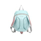 Light blue backpack with pink accents on a white background