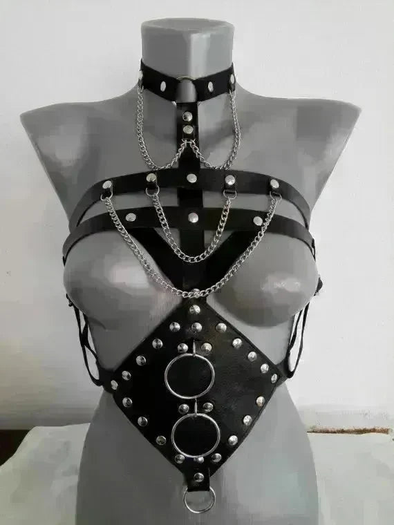 Pu Leather Erotic Fetish Dress Adult Erotic Camisole BDSM Sex Bondage Women Sex Body Strap wear Lingerie - EX-STOCK CANADA