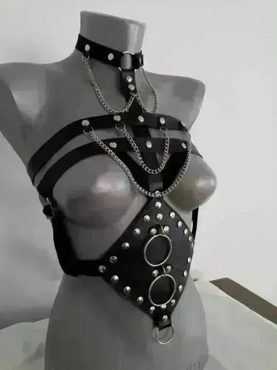 Pu Leather Erotic Fetish Dress Adult Erotic Camisole BDSM Sex Bondage Women Sex Body Strap wear Lingerie - EX-STOCK CANADA