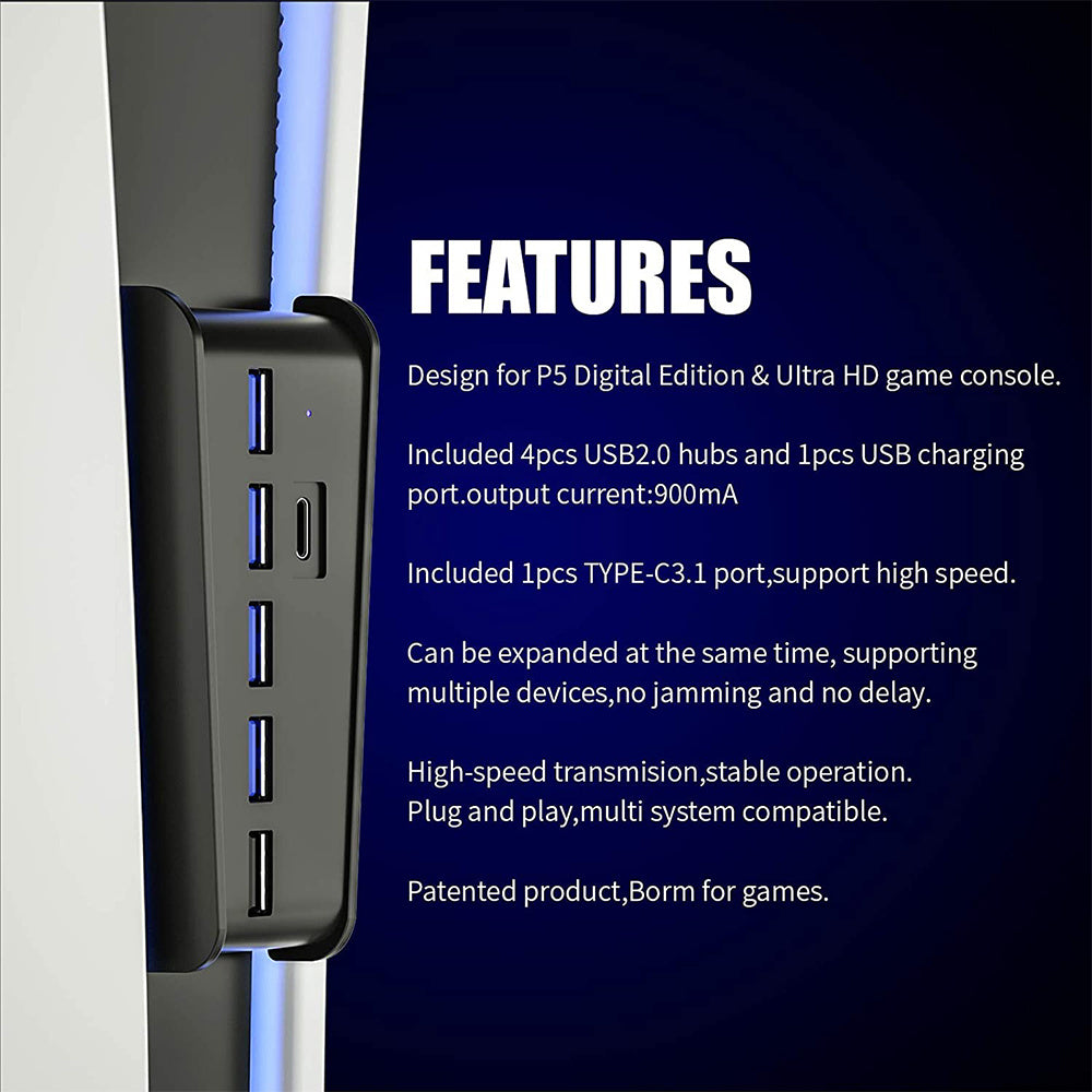 Ps5 Host Hub Converter P5Usb Hub Multi-Function High-Speed Transmission Ps5 EX-STOCK Canada 