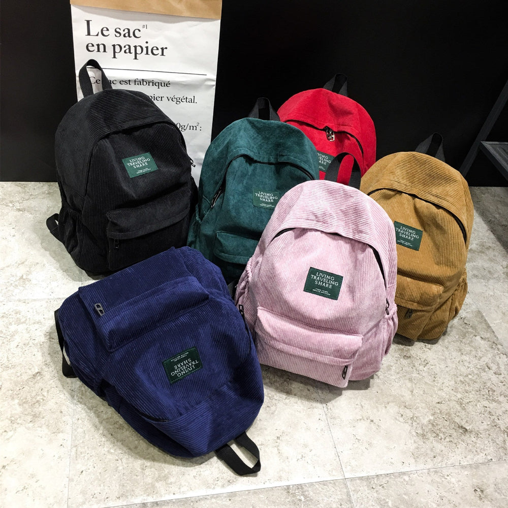 Large Corduroy Canvas Backpack EX-STOCK
