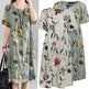 Bohemian Summer Print Loose Floral Dress For Women mum Dresses - EX-STOCK Canada