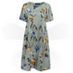 Bohemian Summer Print Loose Floral Dress For Women mum Dresses - EX-STOCK Canada