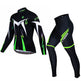 Men's Long Sleeve Cycling Jersey Set – Quick-Dry Road Bike Suit | Red & Green | XS–3XL