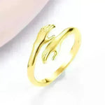 Alloy Simple Hands Hug Ring Opening Adjustable Jewelry - EX-STOCK CANADA