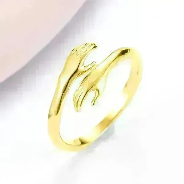 Alloy Simple Hands Hug Ring Opening Adjustable Jewelry - EX-STOCK CANADA