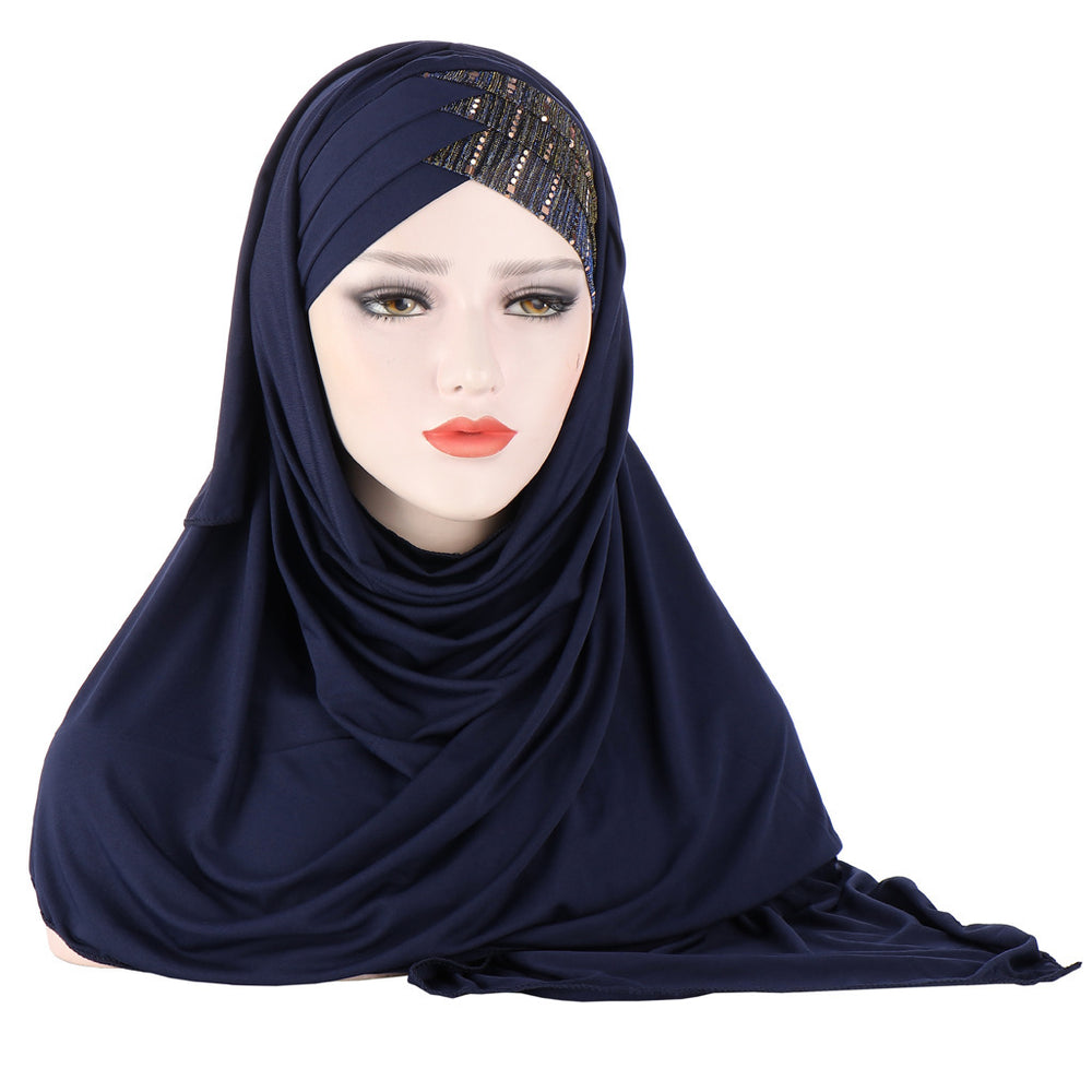 Glitter Scarf For Women, Muslim Headband, Turban, Glitter, Solid Color, Jersey, Hijabs, - EX-STOCK Canada